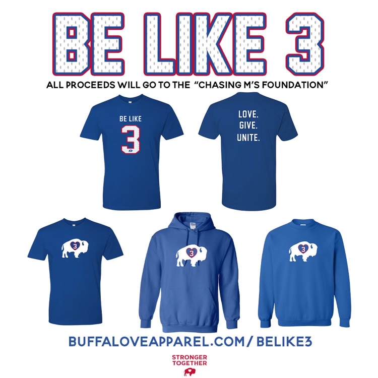 We are honored to announce that BuffaLove Apparel is launching this line with the support of the Hamlin family.  All proceeds will be contributo The Chasing M’s Foundation. <a href="/HamlinIsland/">𝐃𝐚𝐦𝐚𝐫 𝐇𝐚𝐦𝐥𝐢𝐧</a> 
Show your support NOW: buffaloveapparel.com/belike3