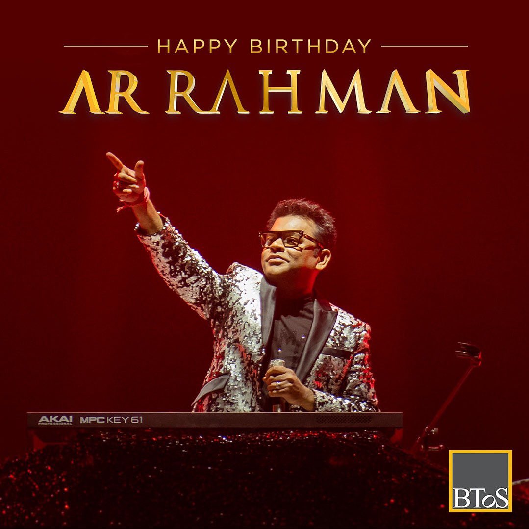 BToS Productions (@btosproductions) on Twitter photo Happy Birthday <a href="/arrahman/">A.R.Rahman</a> Sir,
Thank you for believing in us, trusting us and mentoring us. Happy Birthday <a href="/arrahman/">A.R.Rahman</a> Sir,
Thank you for believing in us, trusting us and mentoring us.