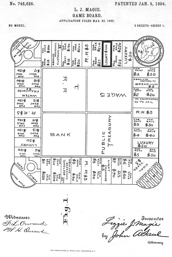 TIL that Elizabeth Magie, the designer of The Landlord's Game (now #Monopoly) was granted her patent on this day in 1904 &amp; is buried in nearby Arlington, VA!  Even though Charles Darrow commercialized her design to make a fortune, we honor her as one of the original #gamergirls.