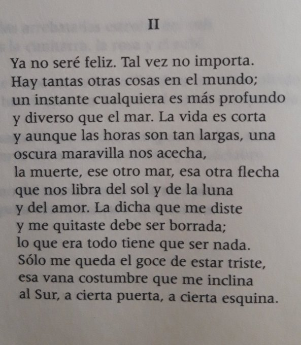 ladrondesabado's tweet photo. Dato: además de la decisión de hacerse extraer una muela sin anestesia, ese desamor produjo en Borges el estímulo necesario para crear de estos dos sonetos llamados "1964" (porque fue el año en que María Esther Vázquez lo dejó para casarse con otro). https://t.co/vfLA2WoV6c