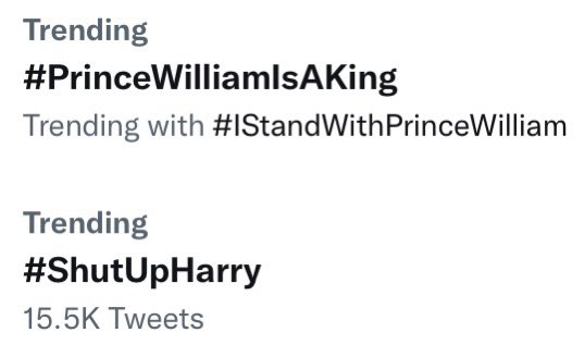 YES, YES and YES! 

#PrinceWilliamIsAKing 
#IStandWithPrinceWilliam 
#ShutupMeghan #ShutUpHarold #ShutUpHarry
