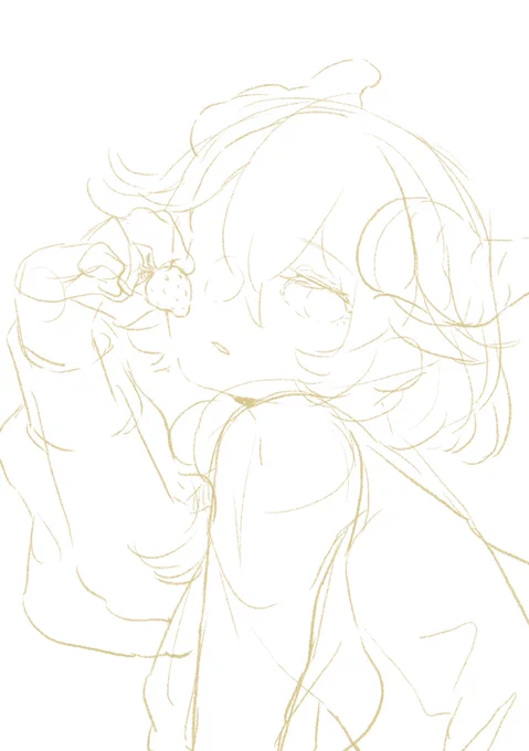 これは零式消化のあいまに手癖で描いたいちごの日のへーか。 