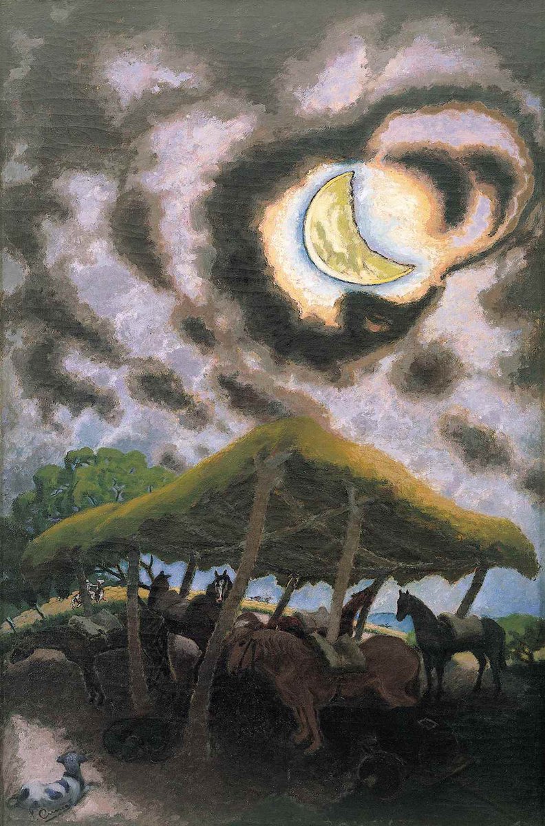 museomalba's tweet photo. Noche de verano, noche de reyes 💫Obra: José Cúneo. Luna y enramada, 1940. Colección Malba. https://t.co/QA4RCiSlUA
