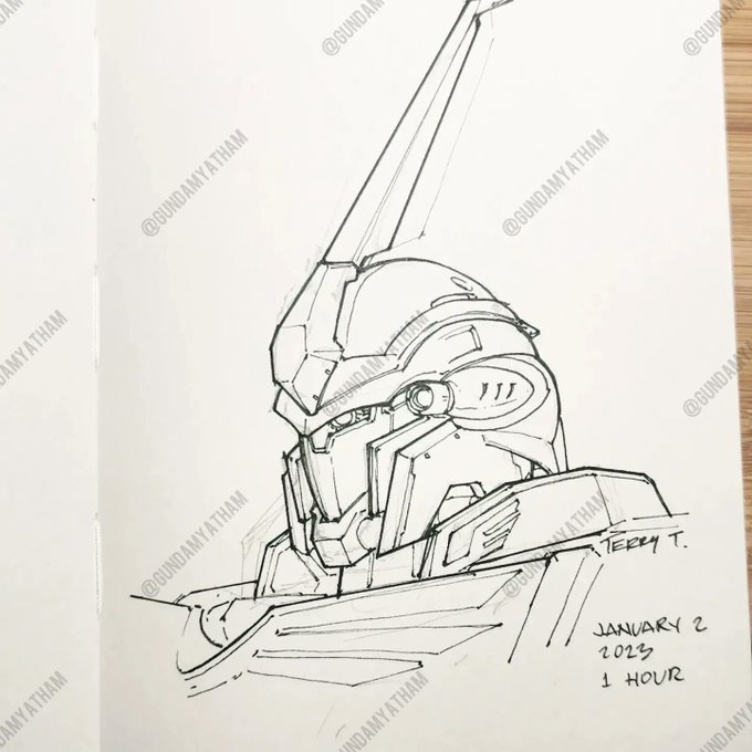 Draw Everyday No. 2 - Sinanju. Swipe to see the rough sketch. 