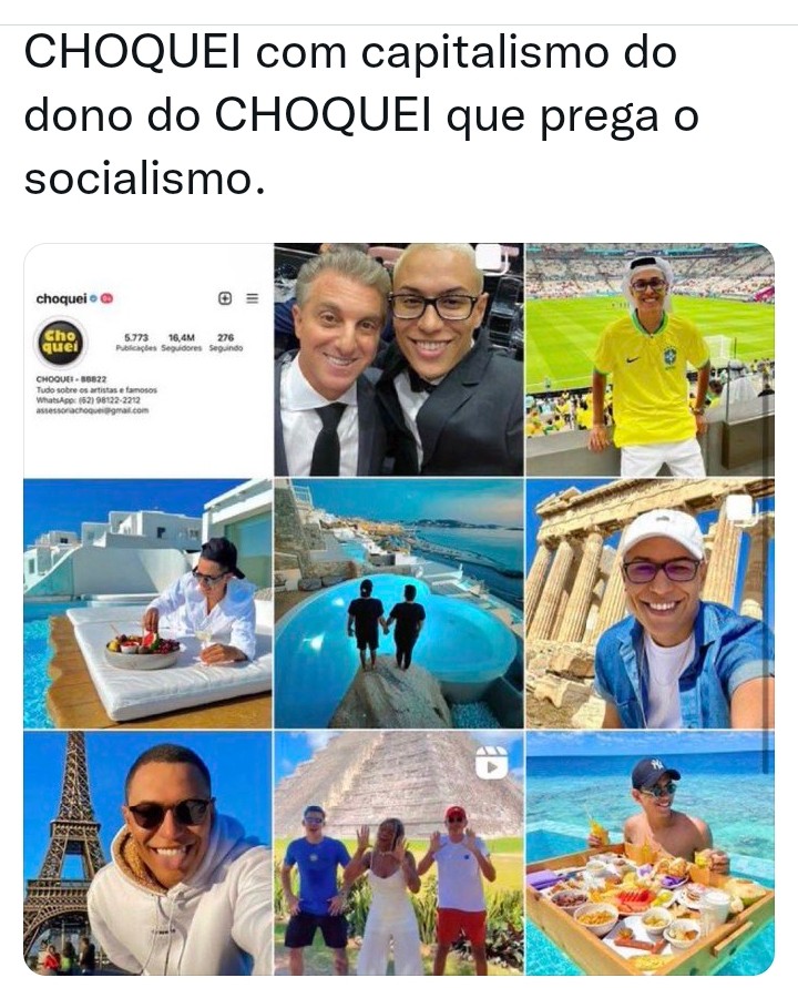 Mundialdosmemes's tweet photo. @choquei O dono da página que prega o socialismo https://t.co/g52JsrQY6h