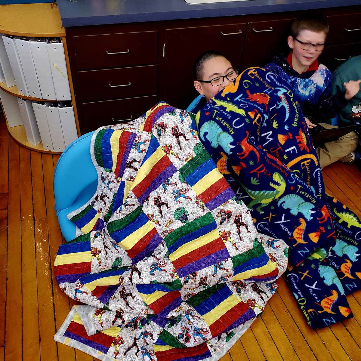 SharpShannan's tweet photo. James 5th graders had a guest speaker about quilts in the Civil War. Then they each got their own quilt. #JamesElementary
@KCPS_James https://t.co/ygRZhvHPvD