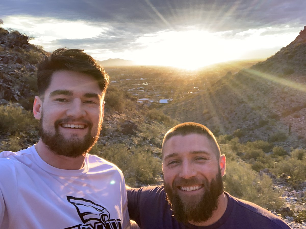Incredible trip to AZ, visiting with some future and former Eagles! Got the best job in the world and grateful I get to do it with @coachboom26 #GodisGood