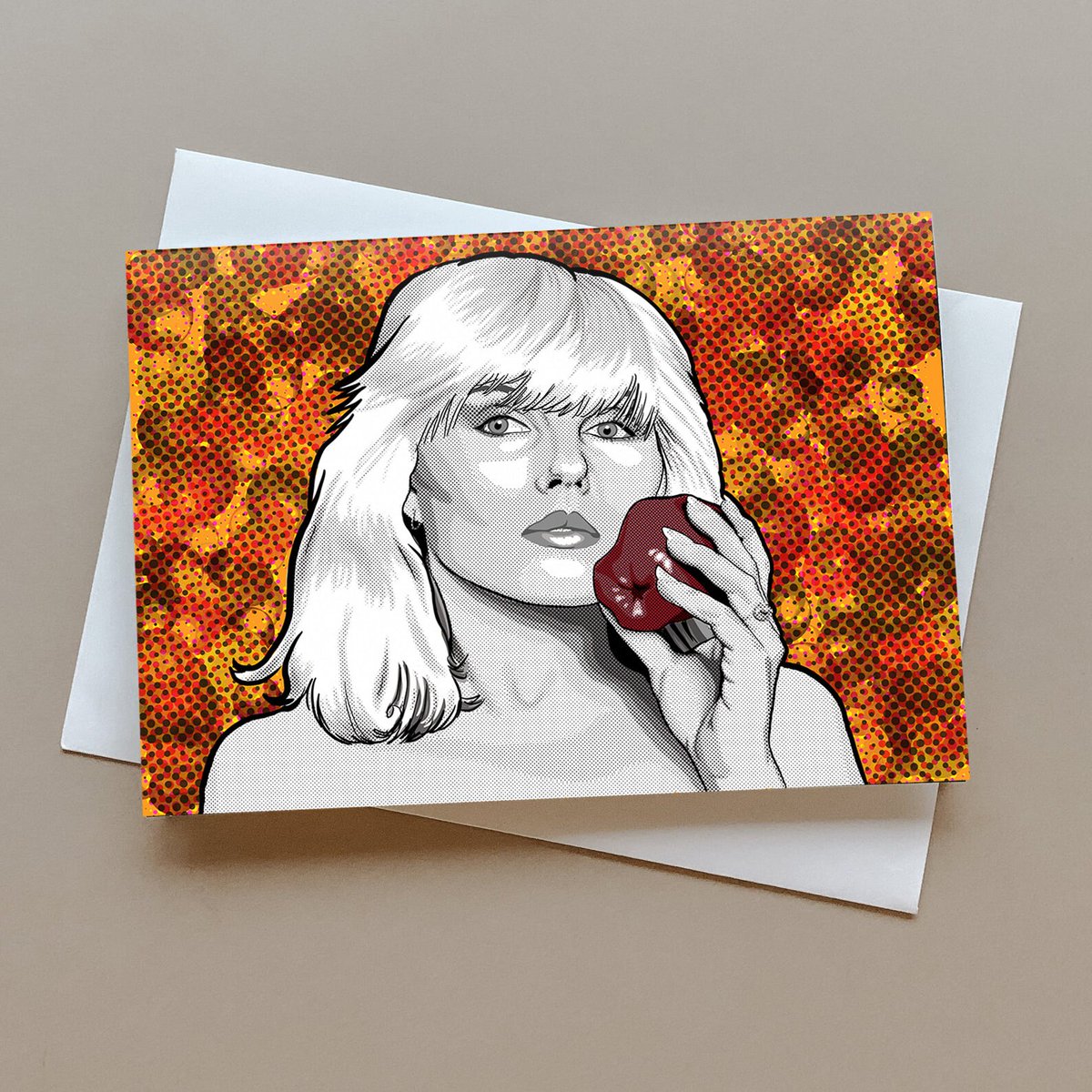 squeakie's tweet photo. Debbie Harry of Blondie greeting card, Birthday Card, Blondie Retro Card, Debbie Harry Gift, New Wave card, Punk rock card, Pop art card https://t.co/CtVRiCG847 #popCulture #wallArt #giftideas #ArtworkByPaulaForYou #DebbieHarryCard https://t.co/vSXPTbn5yh
