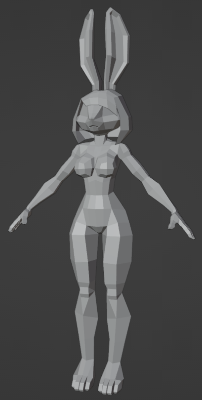 HedNadder's tweet photo. Low poly Bun WIP. No it's not for the Chinese new year, I just like Buns. https://t.co/a6mYvlfKDY