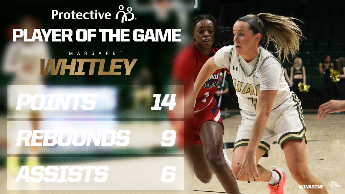 You <a href="/ProtectiveLife/">Protective Life</a> Player of the Game is <a href="/margewhit23/">Margaret Whitley</a>! 
#WinAsOne | #ALLIN