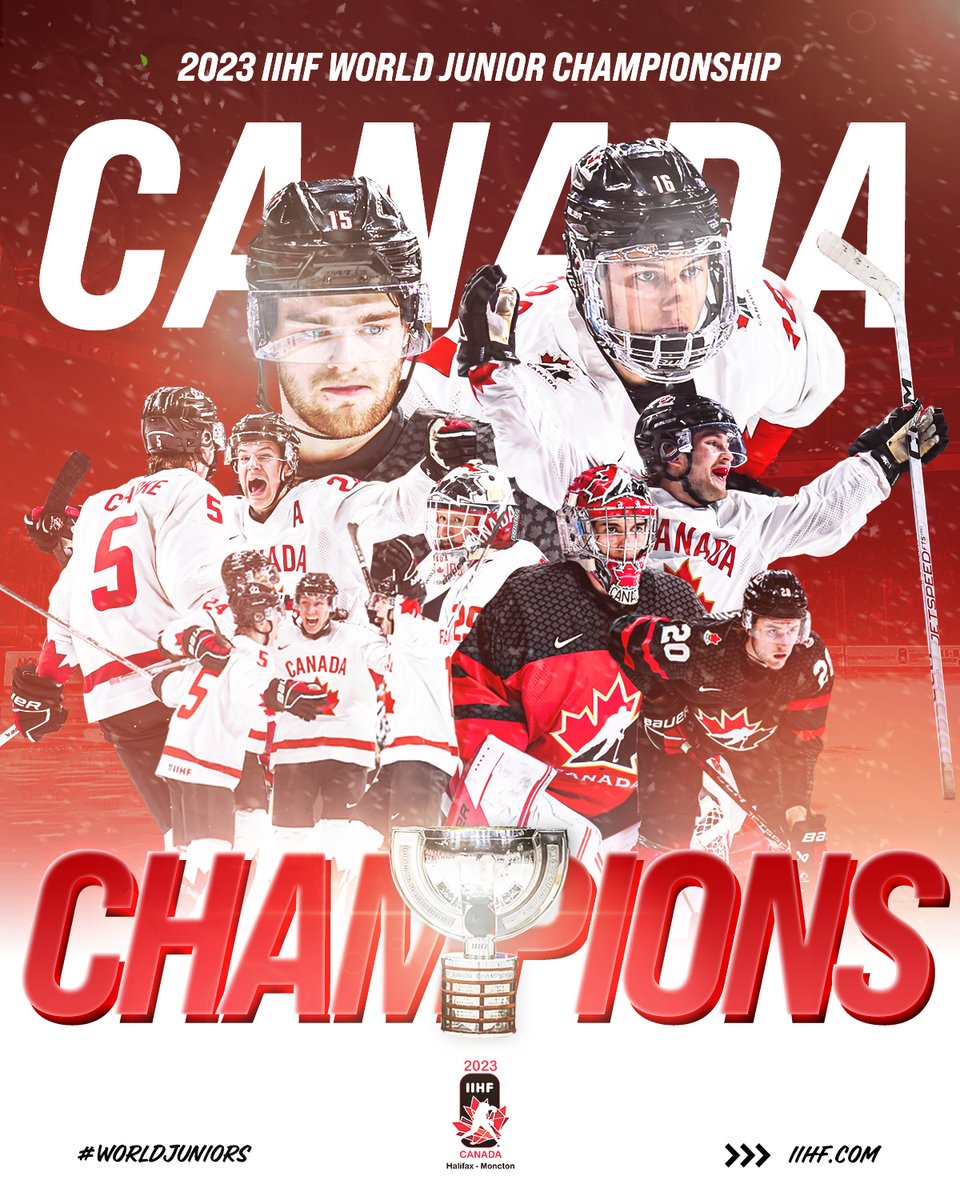 🏆 🇨🇦 <a href="/HockeyCanada/">Hockey Canada</a> is the 2023 #WorldJuniors GOLD MEDAL WINNERS!