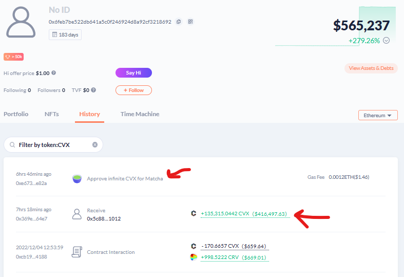 1 / @TempleDAO just withdrew 135K (52%) of their vote-locked $CVX, transferred it to a different wallet, and "approved infinite CVX for Matcha."

What's up?  Not sure, but they appear to be acquiring a bit of $CRV these days...

258K - 135K = 123K $vlCVX remaining.