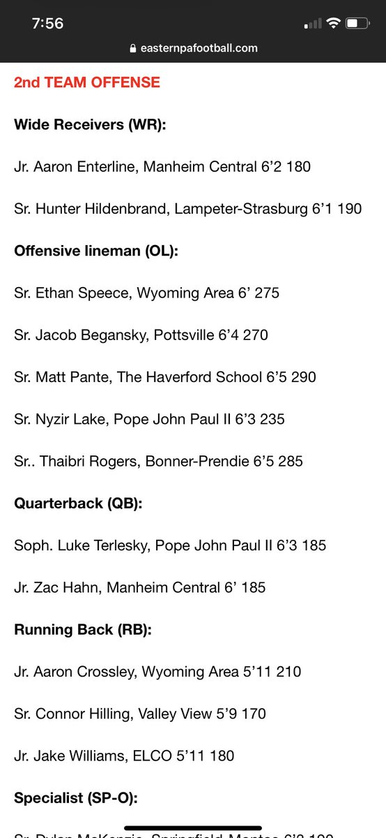 Blessed to be named 2nd Team All-State O-Line 🔥 <a href="/_PopeFootball/">Pope Football</a> <a href="/EPAFootball/">EasternPAFootball</a>