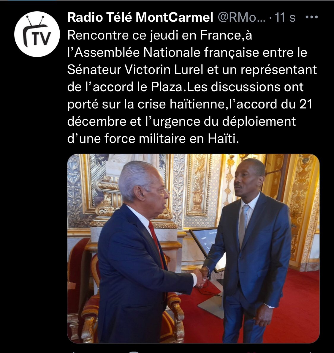 MickensonSERVI2's tweet photo. L'une des rencontres Diplomatique de haut niveau de l'Accord le Plaza à l'Assemblée nationale Française ce Jeudi 5 janvier 2023 autour du Compromis National en Haïti.

Contribution stratégique de Solidarités Non Stop SNS . https://t.co/4wcY2YnSB9