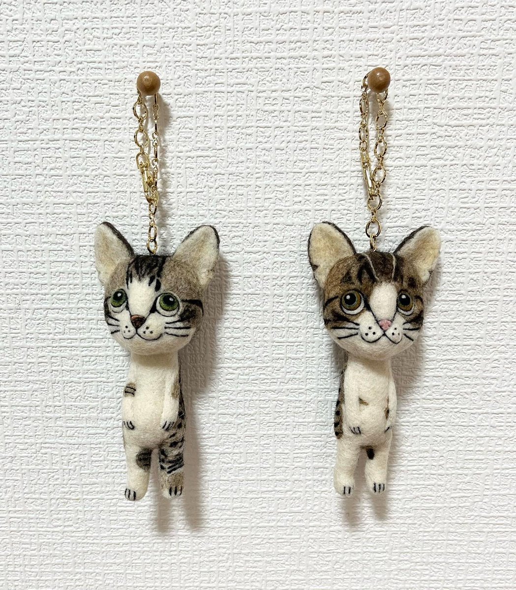 felt7373's tweet image. オーダーいただいた猫ちゃんのチャーム。発送完了したので、こちらにもアップします。

#猫 #feltingwool #needlefelted  #羊毛フェルト #羊毛氈 #羊毛毡  #人形 #catdoll #オーダー人形 #猫チャーム