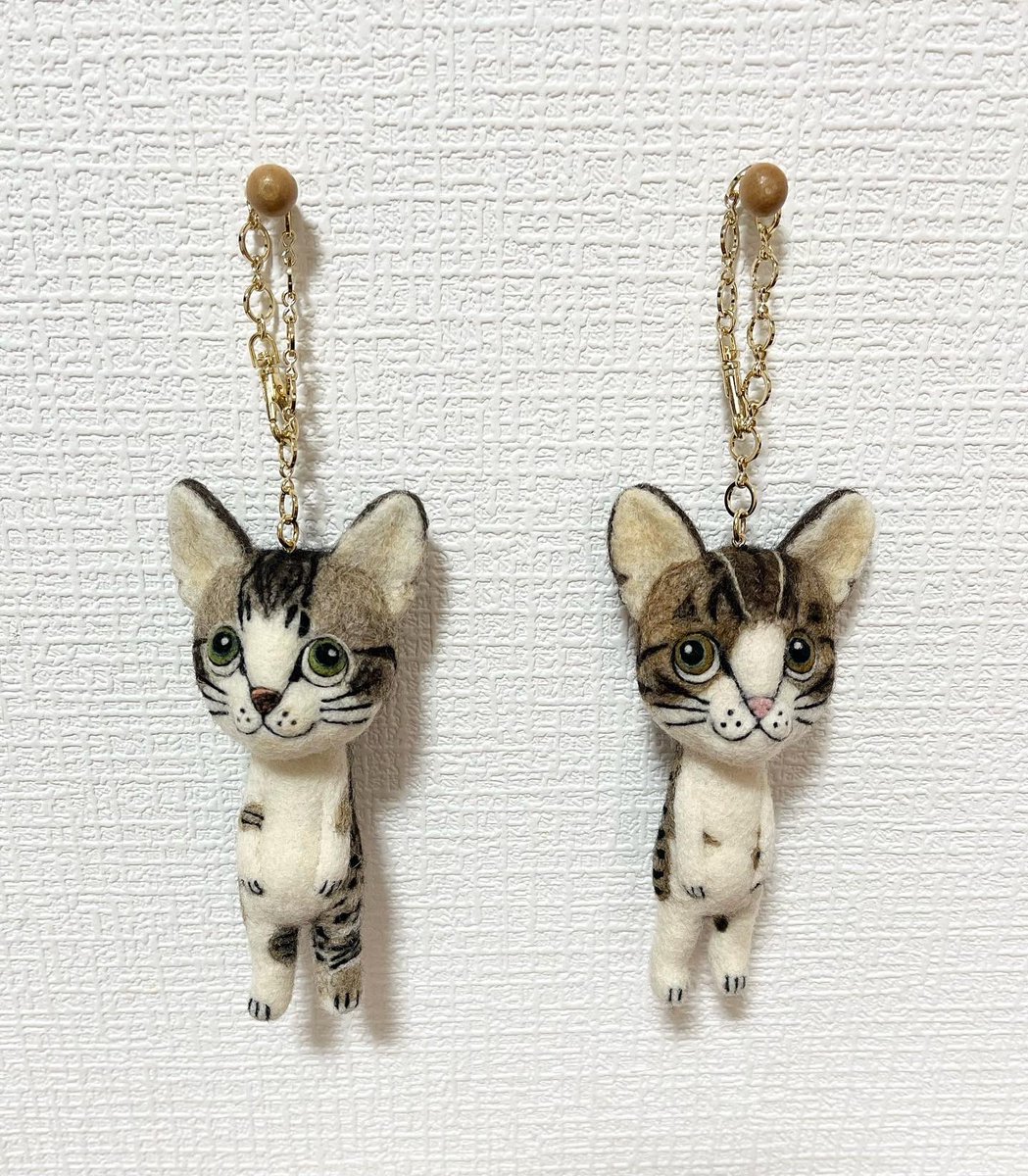 felt7373's tweet image. オーダーいただいた猫ちゃんのチャーム。発送完了したので、こちらにもアップします。

#猫 #feltingwool #needlefelted  #羊毛フェルト #羊毛氈 #羊毛毡  #人形 #catdoll #オーダー人形 #猫チャーム