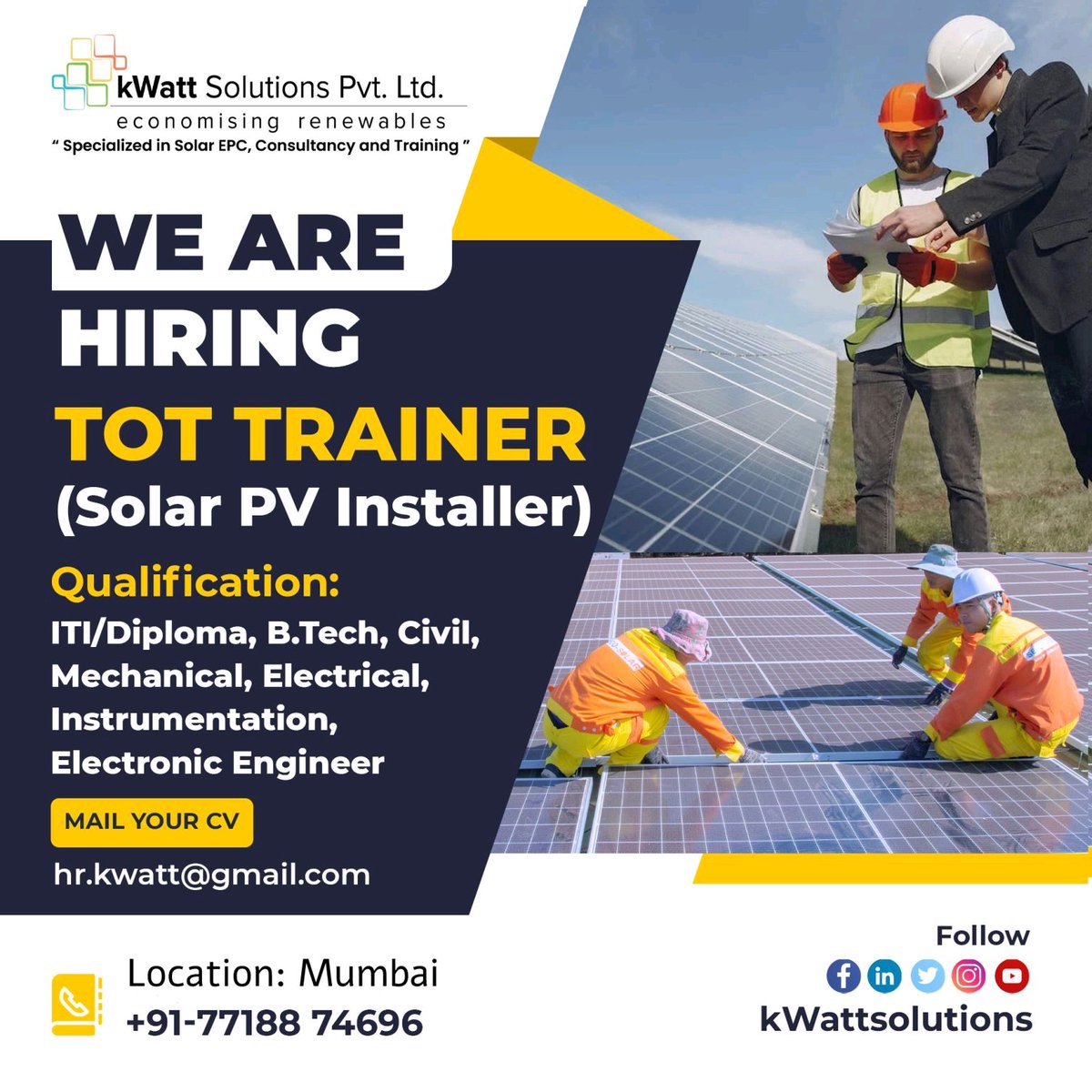 #solarjobs #kwatt #Trainerjobs