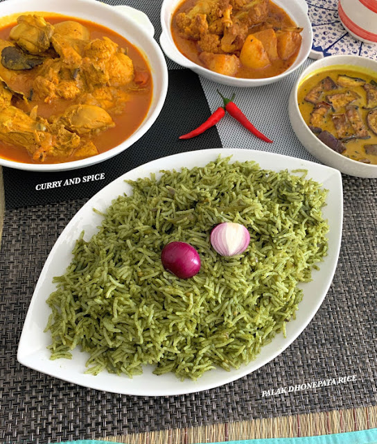 Somasray's tweet photo. #goodness #health #flavours #inabowl #rice CURRY AND SPICE: PALAK DHONEPATA RICE https://t.co/MUz1X24TCi https://t.co/NqetYSmK78