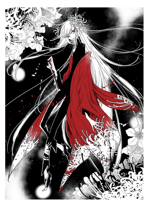 #ワコムイラストテクニック冬がテーマの作品をピックアップ【岩崎ネリさん  】トーンやベタ塗りなど、マンガのテクニックを使った1枚絵の描き方を解説!カケアミを使って背景をぼかすことで幻想的な印象にぜひ参考にしてみてくださいね!メイキング 