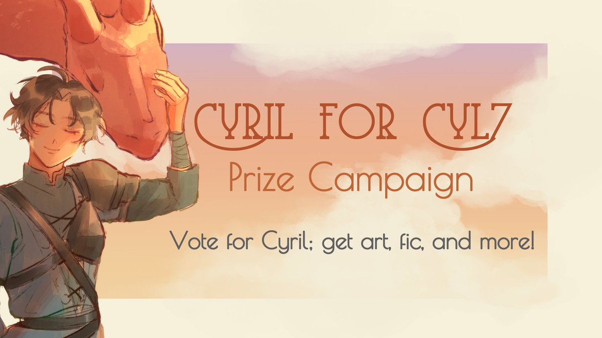 It's time everyone! Remember to toss a vote to Cyril and get prizes!