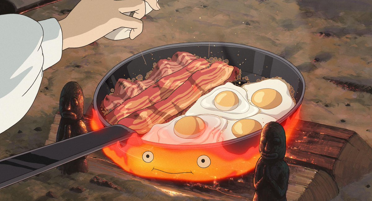 ハウルの動く城 #カルシファー #ベーコンエッグ #ジブリ飯 