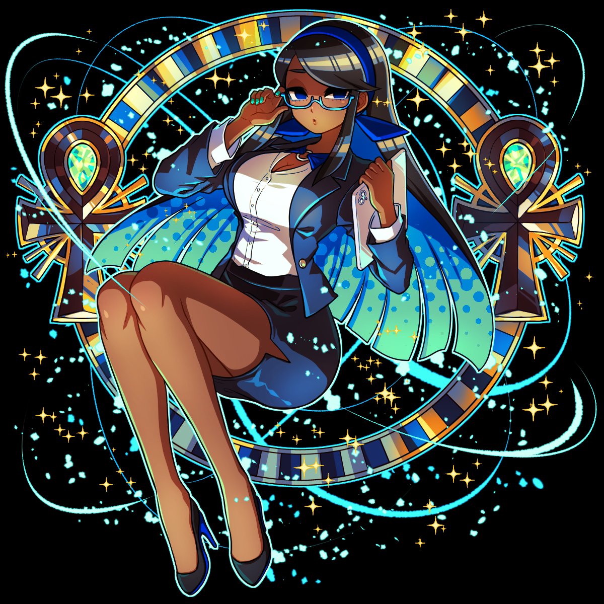 DragonPoker_aso's tweet photo. 【コスチューム進化情報】本日のメンテナンスで「ハトホル」のコスチューム進化が追加されるぞい！古代エジプトの女神であるハトホルがスーツとな！？神様も実はわしらの知らないところでビシっと決めて仕事をしてるのかもし���ないのぉ。非常に凛々しく決まっておってよく似合っておるわい！ https://t.co/hKTcpkn6Vn