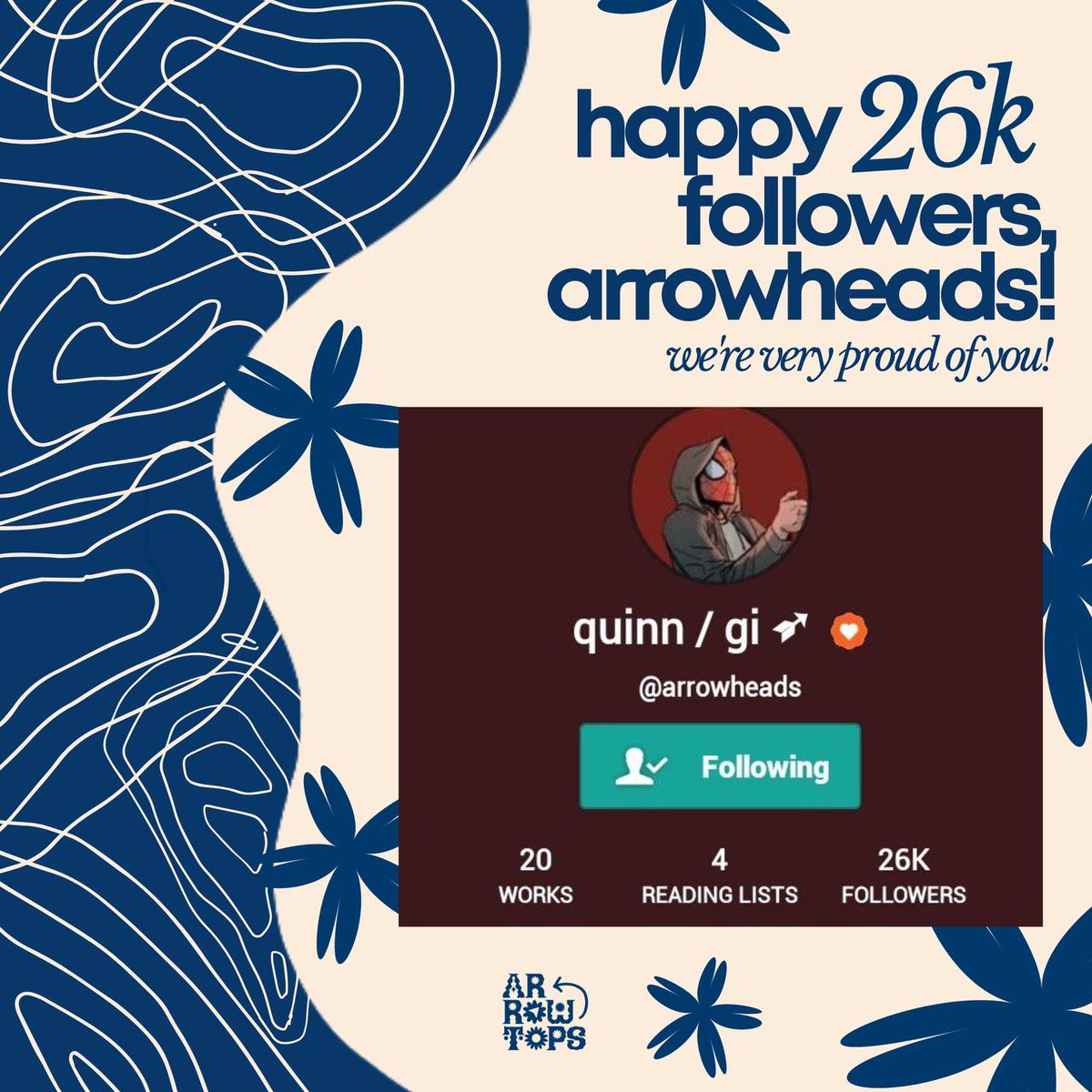 arrowtopsofc_'s tweet photo. 26,000 followers on Wattpad! Congratulations again, @arrowheadswp! It feels great to see you grow and be loved by your readers. We are beyond proud of you.

Mamahalin ka pa namin bukas 💙

— Arrowtops ➶ https://t.co/7t2P7scfMe
