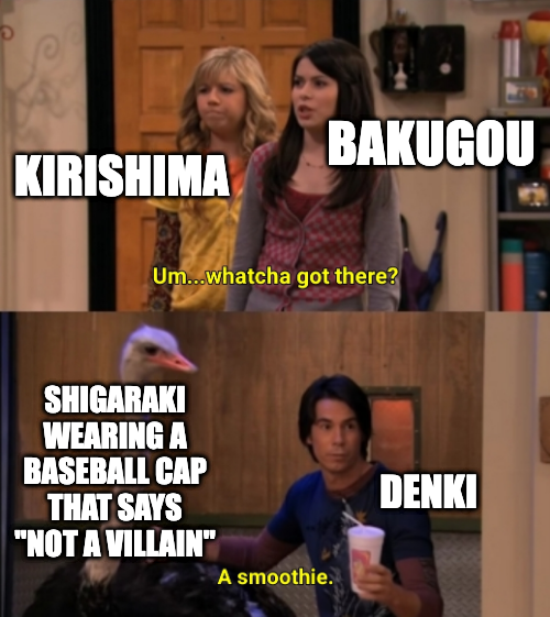 Hey_There_Satan's tweet photo. And if Denki and Shiggy are friends when he's still the head of the LOV you know Denki is trying to sneak off to hang out with him at the arcade like https://t.co/WX8RhlxsLj