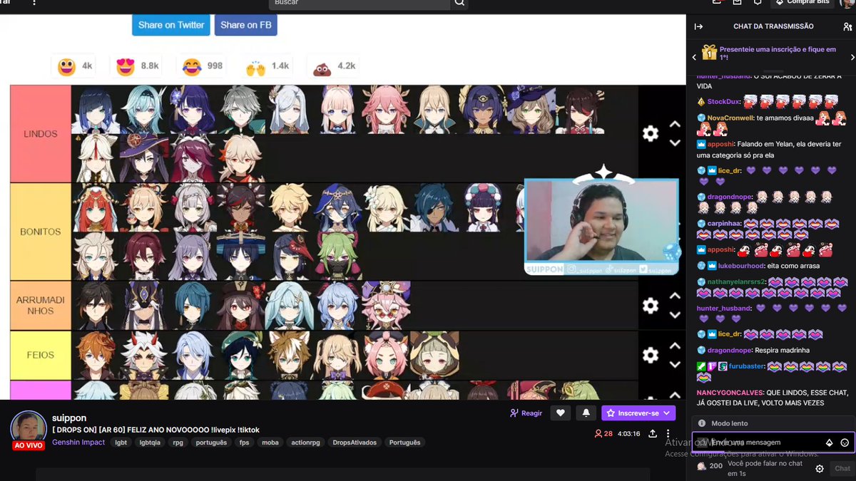 nancycunhaa's tweet photo. O CHAT DESSE STREAMER MANDARAM UM MONTE DE CORAÇÃOZINHO PRA MIM, EU NÃO PENSEI QUE ESTAVA FICANDO TÃO CONHECIDA NO GENSHIN IMPACTO A PONTO DE SÓ EM EU SEGUIR ALGUÉM JA ME RECONHECEREM, OBRIGADA POR TODO CARINHO, VOCÊS SÃO INCRIVEIS! ❤❤🌈🌈 https://t.co/cyaiggixw3