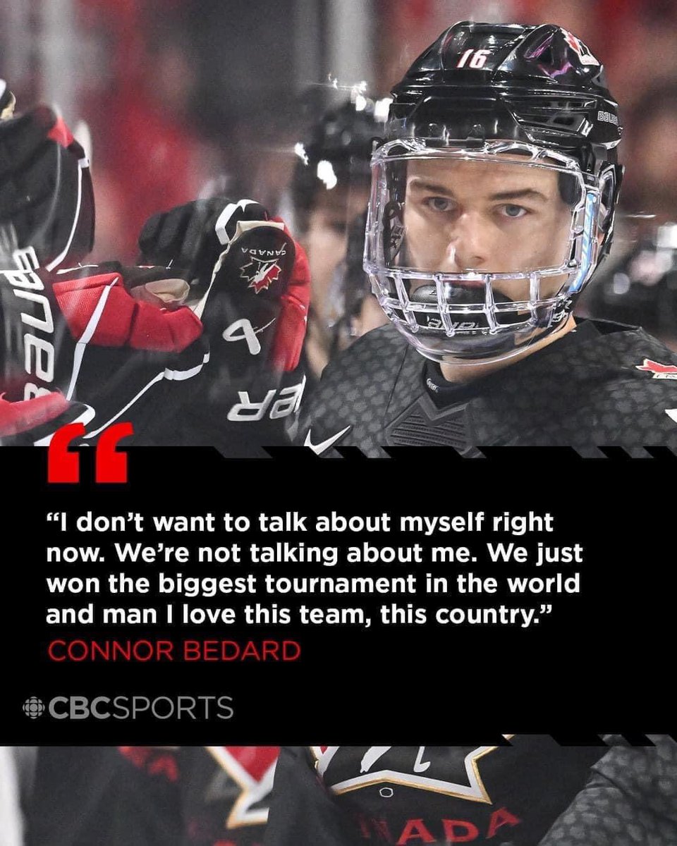 patriciaarab's tweet photo. What a class act and a total star. Can’t wait to watch this young man continue on his journey - hopefully to a spot on the Montreal Canadiens with teammate Josh Roy 😉 #dreamscometrue #WorldJuniors #teamcanada #montrealcanadiens #ConnorBedard #JoshRoy https://t.co/nzdg8C46R2