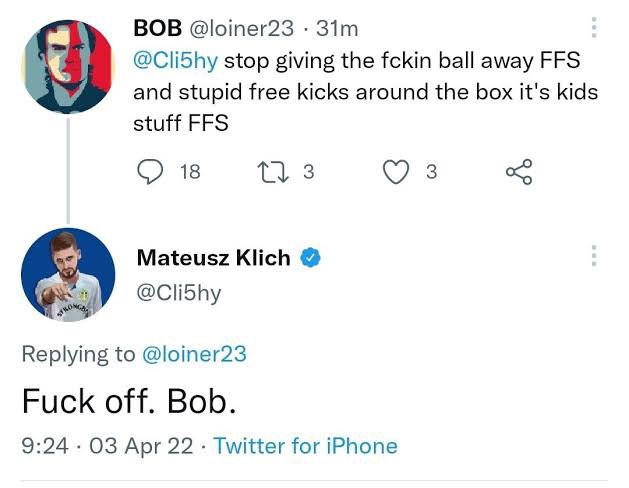 gerardlowrie's tweet photo. @PhantosArmy @Cli5hy Sorry it was ‘fuck off’ https://t.co/BHUXfUV7la