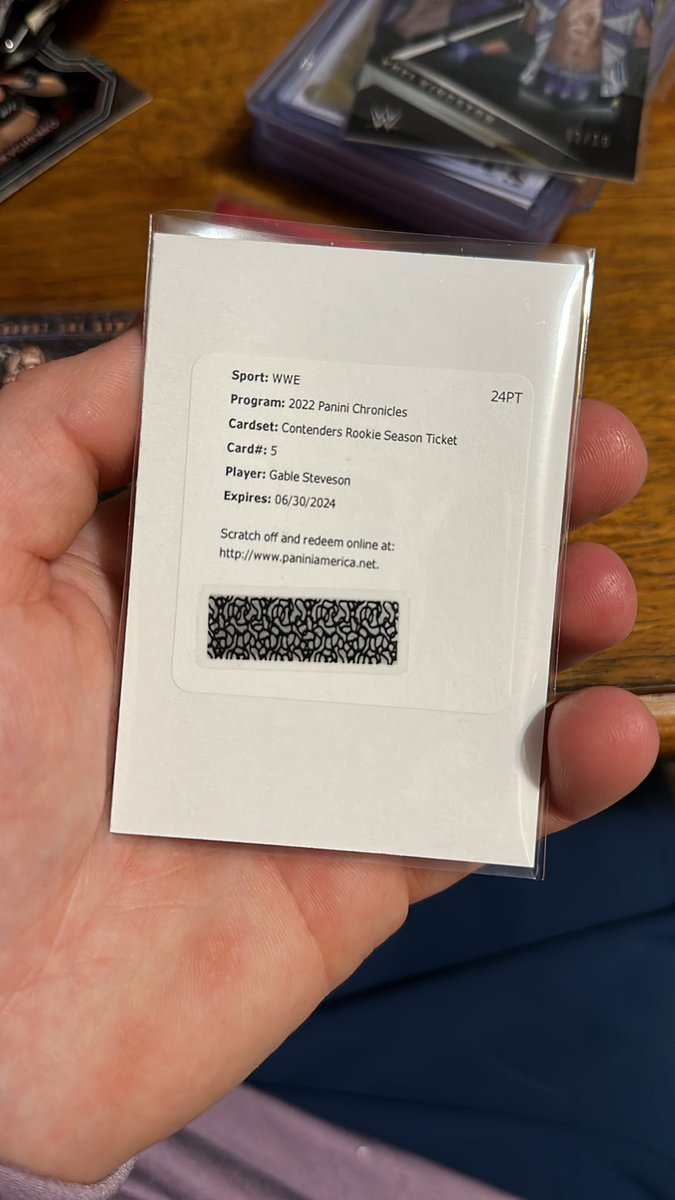 BUYMMA's tweet photo. @GableSteveson yo Gabe! I just pulled a redemption card of yours from a WWE chronicles box. Have you signed these yet or should I just redeem it for points instead of waiting on your auto? Panini said it could take 1-2 years if you havnt signed yet…. https://t.co/71x6EPEng4