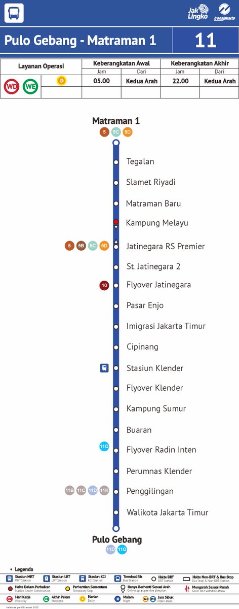 @tanggo98 Halo Kak. Selama revitalisasi Halte Kp. Melayu berlangsung, Koridor 11 dimodifikasi menjadi Pulo Gebang - Matraman 1. Lihat titik pember hentiannya pada peta di bawah ini. Terima kasih ^Ap