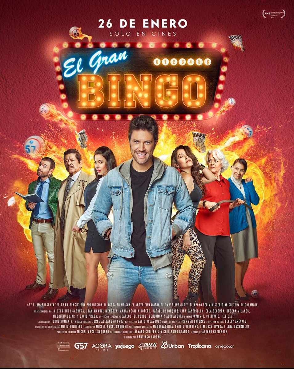 Como director que gusto anunciar el estreno de la película "El Gran Bingo", en salas de cine de Colombia, por ahora...
26 de enero 2023.