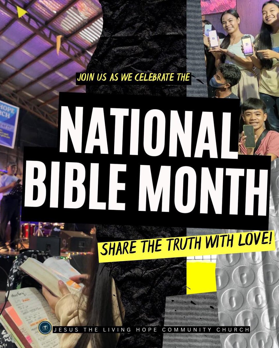 jtlhccYOUTH's tweet photo. We encourage you to spend your time in prayer and devotion, and by doing that you are building your relationship with the Lord. Encourage someone by sharing the Good news everyday! 
Join us as we celebrate the Bible Month 🫶🏻🔥
#NationalBibleMonth #YearOfElevation #MULTIPLICATION https://t.co/oZHHeyLYXA