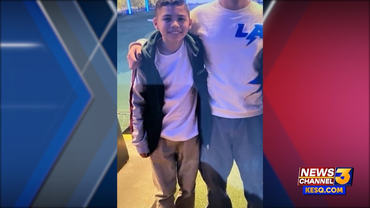 KESQ's tweet photo. MISSING BOY: Adam Soto, 13, was not at the parent pickup spot at Desert Ridge Academy in Indio today. He remains missing. Call Indio Police at 760-391-4051 if you have any info

Details: https://t.co/tNiyardLld https://t.co/hmcWFVi2hT