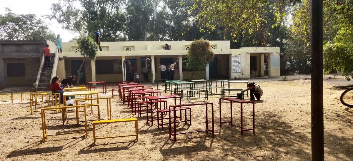 Mvsorganisation's tweet photo. Manav Vikas Sansthan (MVS) under the project #Gyandeep supported by Mahindra &amp; Mahindra Swaraj Division GMS Baraudi school building was identified for #renovation work. With the approval of the School Management Committee (SMC) we started the renovation work. https://t.co/mjPUyVID76