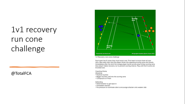 TotalFCA's tweet photo. Another great 1v1 activity taken from
@TotalFCA new Ebook 50 1v1 Activities
https://t.co/qvlVwJDPV3
#ballrollingtime #rushsoccer #grassrootssoccer #grassrootsfootball #PHL23 #playerdevelopment #sessionshare #academysoccercoach #NPLVIC #FTFCanada #ontariosoccer #soccercoach https://t.co/0iIAJO5Yh7