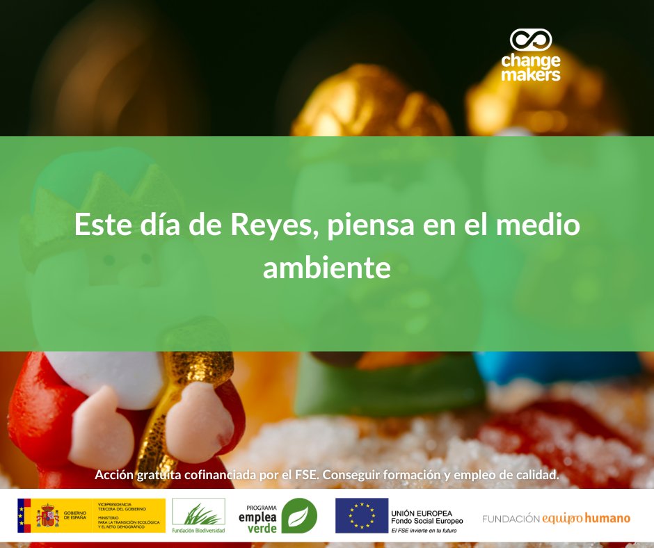 soychangemaker's tweet photo. ¡Por un día de Reyes sostenible!

Change Makers, acción gratuita cofinanciada por el FSE.
Conseguir formación y empleo de calidad.

#ecologia #medioambiente #cambioclimatico #plastico #soychangemaker #biodiversidad #economiacircular #comprasostenible #fundacionbiodiversidad https://t.co/89ltQvahC5