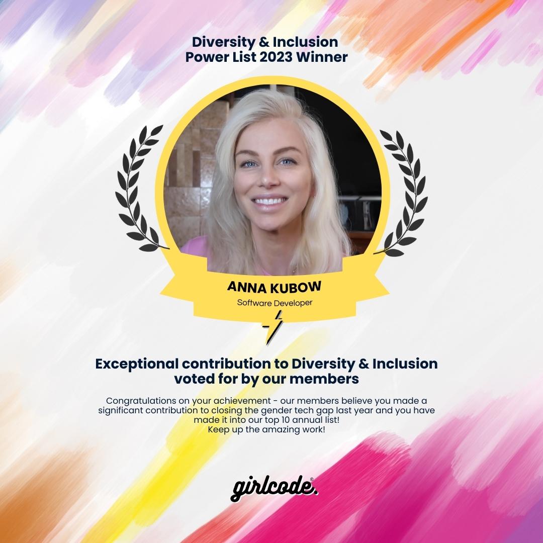 GirlCodedev's tweet photo. 🎉🎉🎉Massive congratulations to @ania_kubow who has been listed in our 2023 power list for going above and beyond to support Diversity & Inclusion and help to close the gender tech gap - Voted for by our members! 👏 https://t.co/JSUFtHOUEc
#diversity #inclusion #gendertechgap https://t.co/PN4UF66Erm
