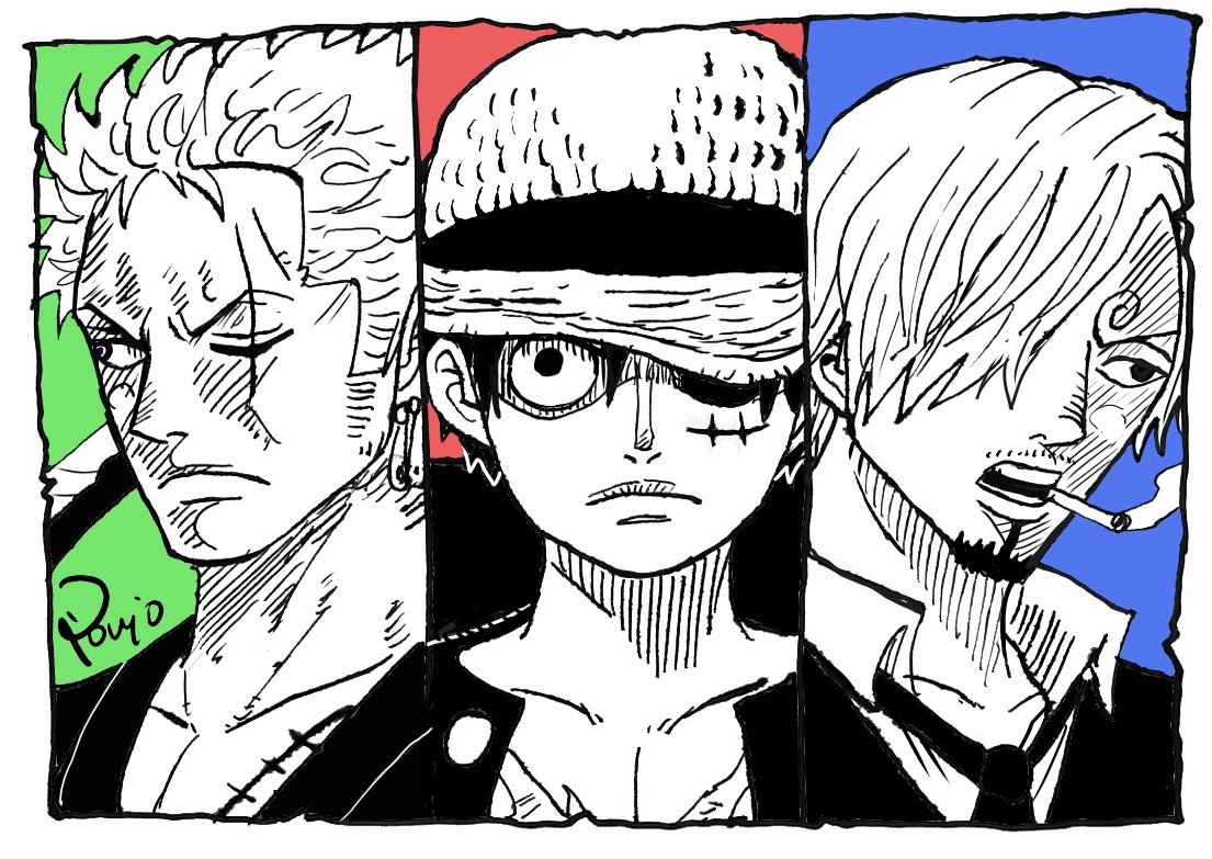 麦わら3強  #onepiece #ワンピース 