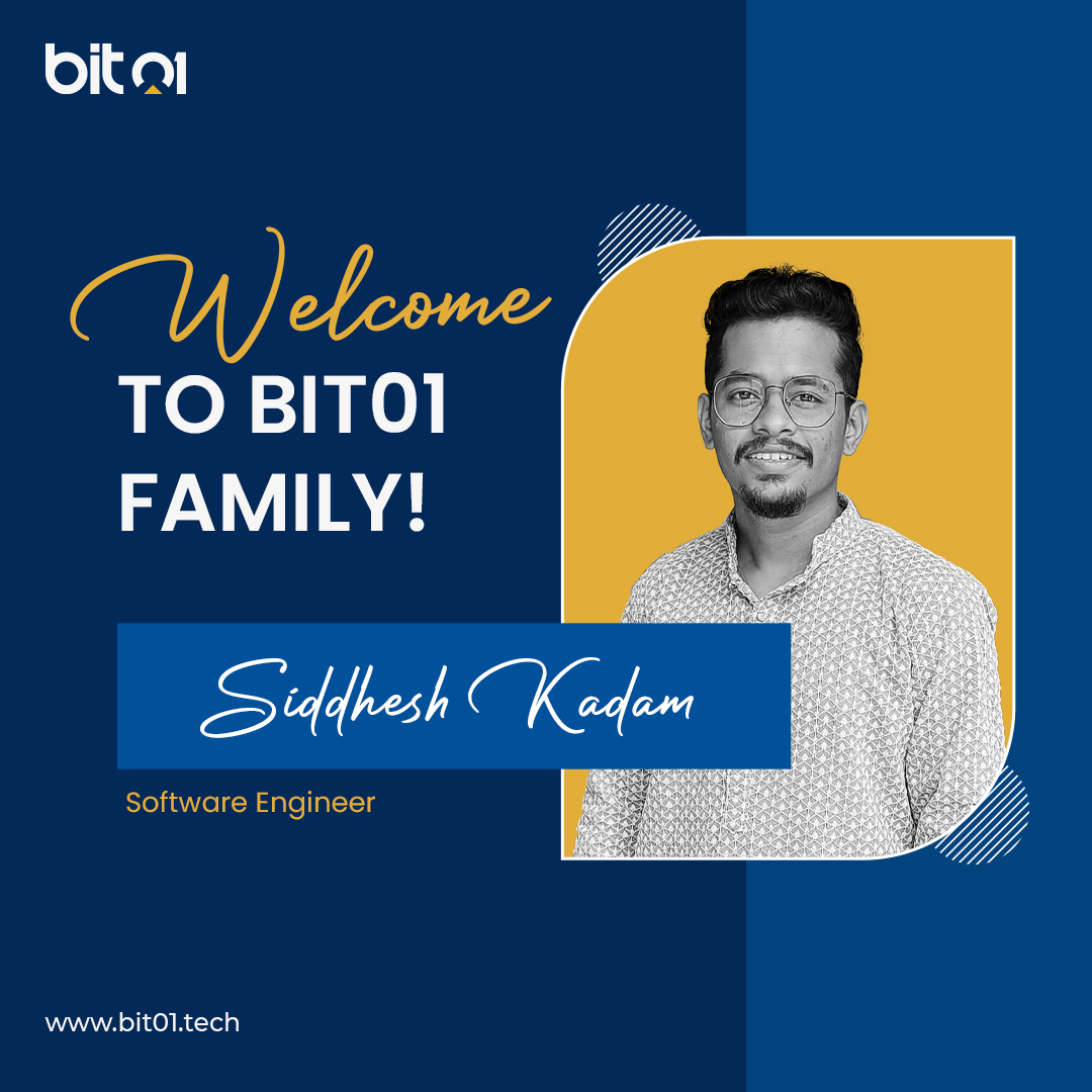 bit01techplode's tweet image. We are pleased to introduce Siddhesh Kadam as our newest team member. Welcome to Bit01!

He has joined our team as a software engineer. He brings a strong background in programming skills. 

We are looking forward to working with you at Bit01. Greetings!

#bit01