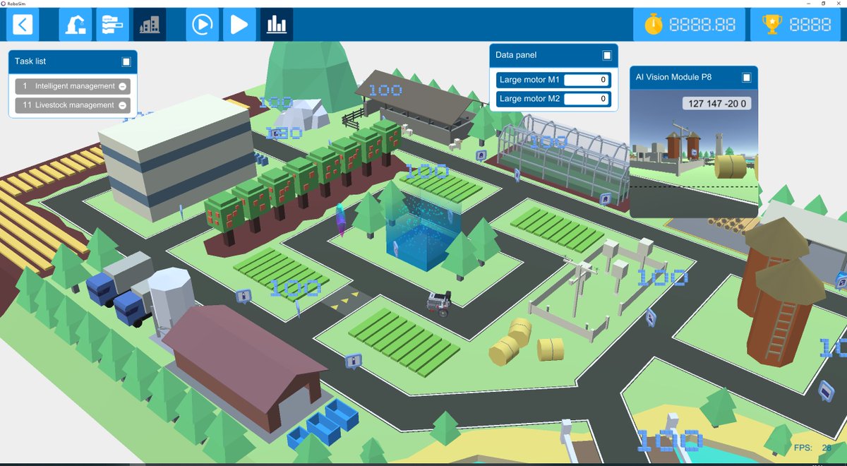 zmrobot's tweet image. Step by step to update, more better experience in virtual simulation robot software. 
RoboSim: robosim.stemtown.com, welcome to test. 
#Robot #STEM #AI #Virtual #software #RoboSim #build #program #code #EducationRobot #STEMforKids