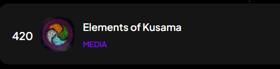 ElementsKusama's tweet photo. Proud to be on @dotinsights_xyz with the Lucky Number 420 🍀

Support us my dear adventurer by giving us a like.

Hop over to https://t.co/MHqBpaevgb and search for Elements of Kusama. https://t.co/OUPQEevhBF