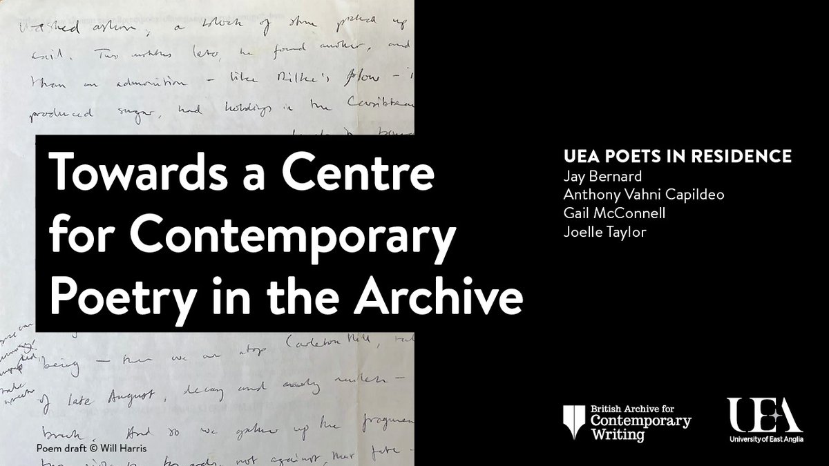 📢Call for papers: Poetry, Representation and the Archive is a one day conference <a href="/uniofeastanglia/">UEA</a> 25 May 2023- part of a Mellon Foundation funded project to build a community led archive collection of underrepresented poetries -📅Deadline 6/3
More: tinyurl.com/52d6sehy <a href="/jntod/">Jeremy Noel-Tod</a>