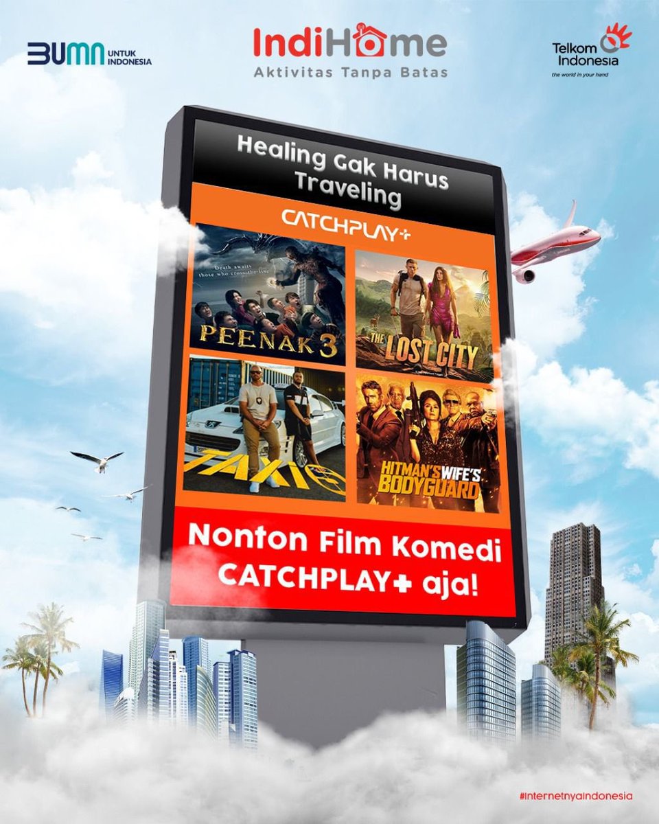 Capek dan butuh liburan? Mending langsung nonton film komedi dari @catchplayplus_id yang bakal bikin Kamu ngerasa lagi traveling dan bikin happy Yuk, langsung akses dan langganan melalui IndiHome Apps Store dari layar IndiHome TV!  #AktivitasTanpaBatas #InternetnyaIndonesia