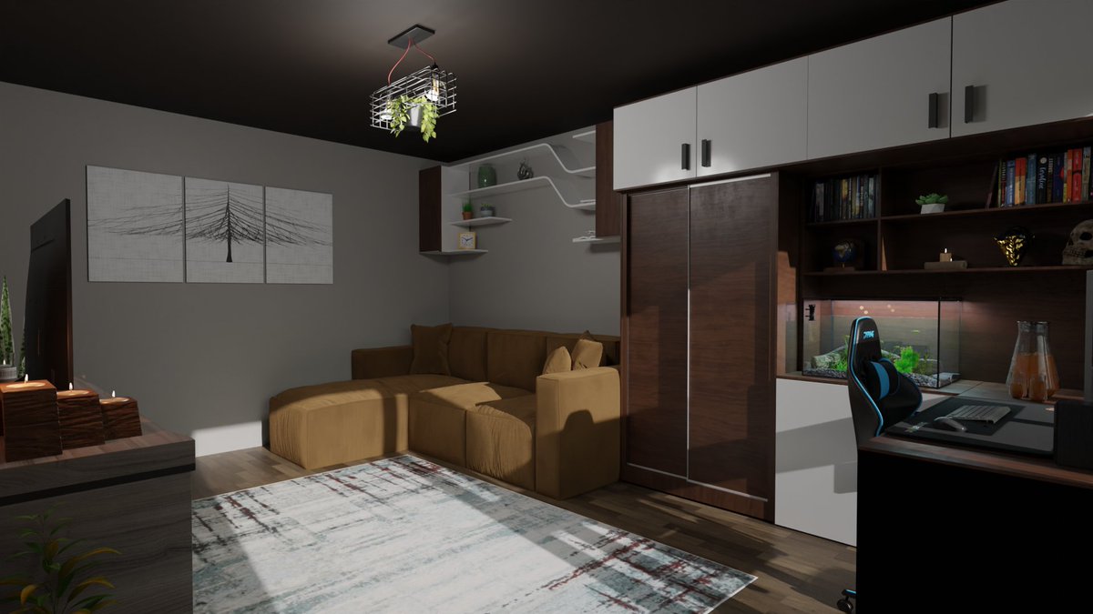 BlendermanEd's tweet photo. Room🌆

#blender #blender3d #3d #interiordesign #design #smallroom #apartments #project #conceptart #light https://t.co/oMYkOVAVUZ