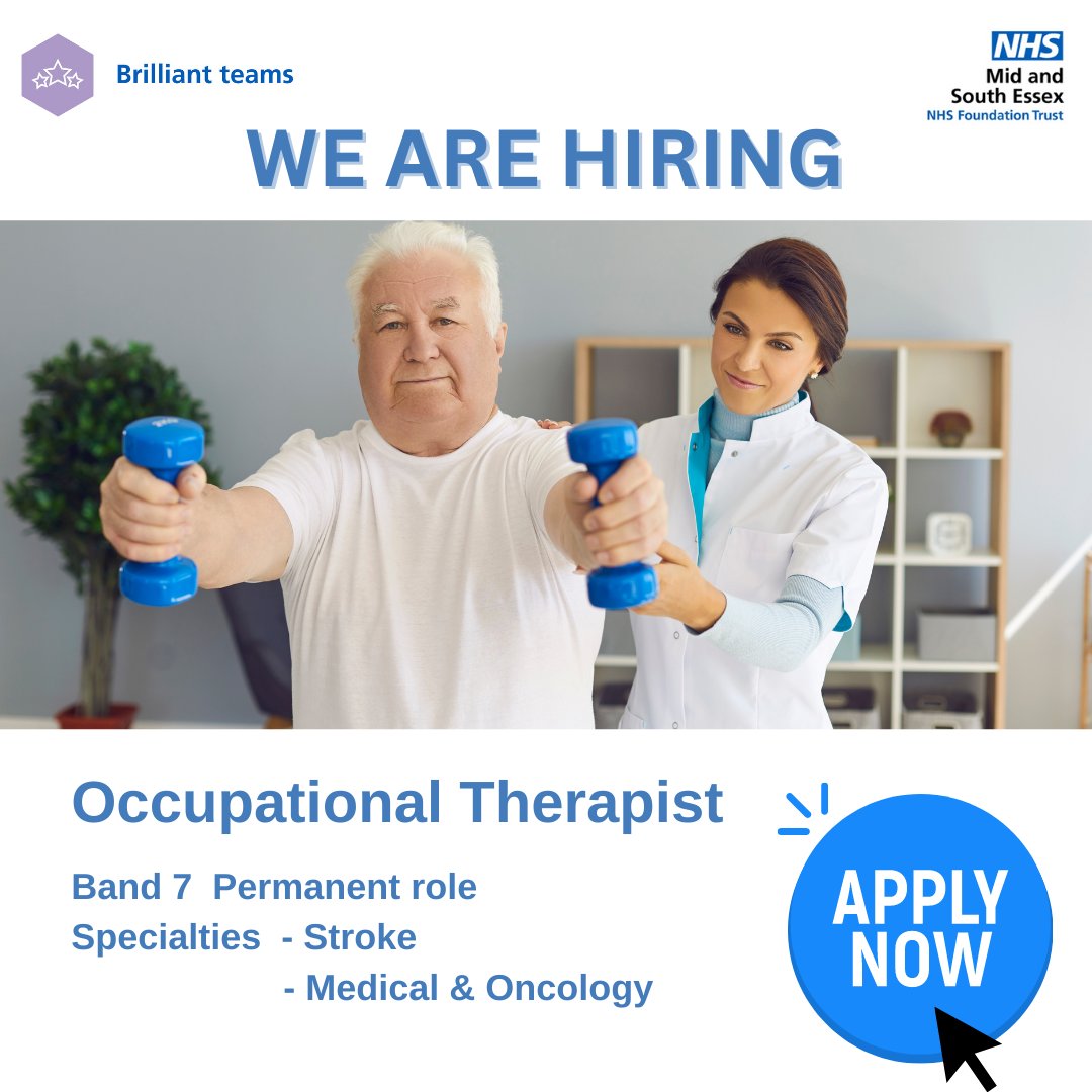 Are you an enthusiastic, experienced, specialist Occupational Therapist(OT) looking for your next move. Then we have the job for you!

For more details and to apply, see links below

OT - Medical &amp; Oncology : bit.ly/3CpFQbA
OT – Stroke : bit.ly/3Qf0uBd

#therapy