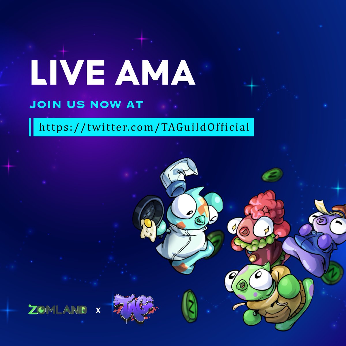 💥 𝐋𝐈𝐕𝐄 𝐀𝐌𝐀 𝐒𝐄𝐒𝐒𝐈𝐎𝐍💥@TAGuildOfficial 

We are having a live AMA session right now, so come join us and drop any question you may have! We’re also having some of the most amazing rewards for the lucky ones 🌠

👉🏻 Location: x.com/TAGuildOfficial