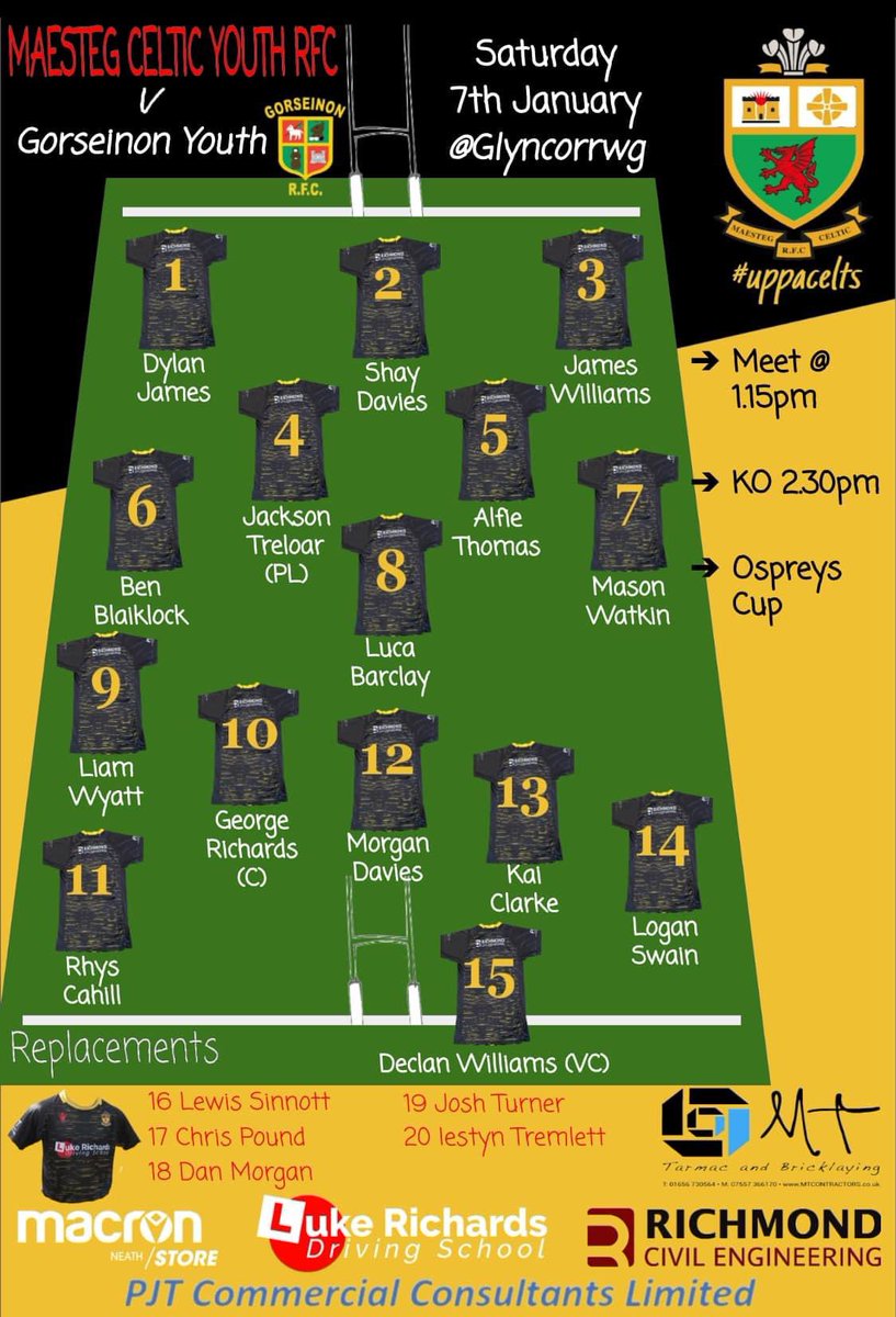MAESTEGCELTIC's tweet photo. Heres the @celtsyouth team for tomorrows tough encounter with Gorseinon Youth 

#UpppaCelts https://t.co/rnGqgwuHW3